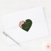 Sticker Cœur Bouquet rose rose boho d'aquarelle moderne #3 (Enveloppe)