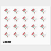 Sticker Cœur Bouquet Saint Valentin des Roses rouges (Feuille)