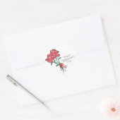 Sticker Cœur Bouquet Saint Valentin des Roses rouges (Enveloppe)