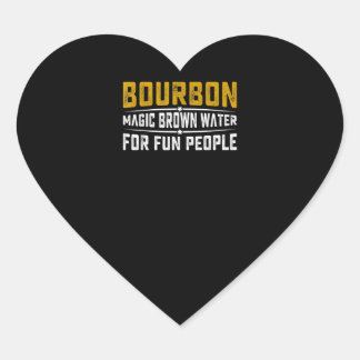 Sticker Cœur Bourbon Magic Brown Water Fun People - Whiskey