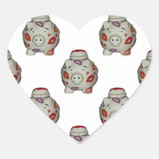 Sticker Cœur Bouton à lèvres adorable (Devant)