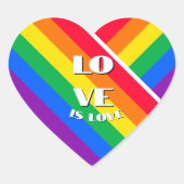 Sticker Cœur Bouton Coeur Arc-en-ciel Pride (Devant)