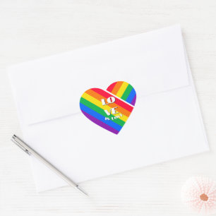 Sticker Cœur Bouton Coeur Arc-en-ciel Pride
