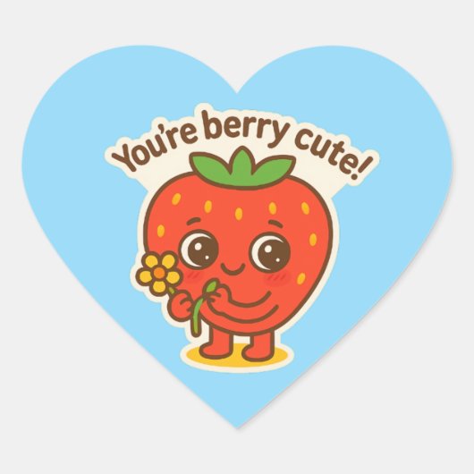 Sticker Cœur Bouton mignon Berry (Devant)