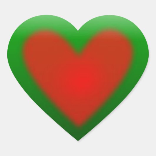 Sticker Cœur Bouton vert avec coeur rouge 3D (Devant)