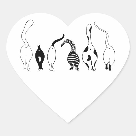 Sticker Cœur Boutons de chat (Devant)