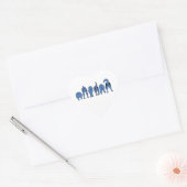 Sticker Cœur Boutons de chien bleu (Enveloppe)