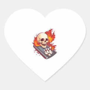 Sticker Cœur Bowling Bones - Drôle Sport Skull