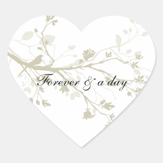 Sticker Cœur Branches d'oiseau (Devant)