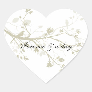 Sticker Cœur Branches d'oiseaux