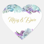 Sticker Cœur BRIDE & CO Turquoise Blue Bouquet Mariage Suite Pa (Devant)