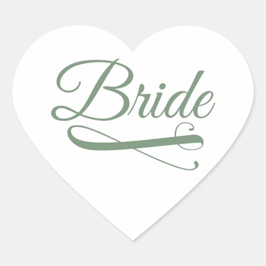 Sticker Cœur Bride Flourish Green (Devant)