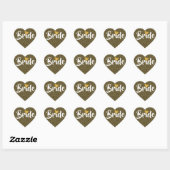 Sticker Cœur Bride Gold Date Parties scintillant cardiaque pers (Feuille)