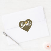 Sticker Cœur Bride Gold Date Parties scintillant cardiaque pers (Enveloppe)