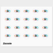 Sticker Cœur Bright infinity with rainbow butterfly (Feuille)