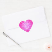 Sticker Cœur Bright pink glitter fashion (Enveloppe)
