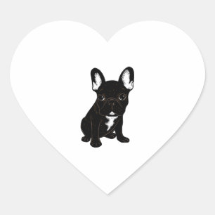 Sticker Cœur Brindle French Bulldog