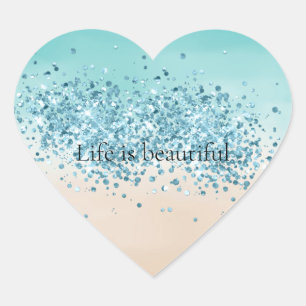 Sticker Cœur Broche à crème Aqua Confetti Éperche