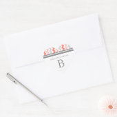 Sticker Cœur Broche Gris Chevrons Monogramme Enveloppe Sceau (Enveloppe)