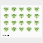 Sticker Cœur Brocoli Kawaii (Feuille)