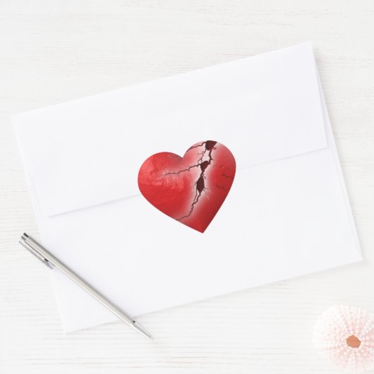 Sticker Cœur Broken Heart Anti-Valentine  (Enveloppe)