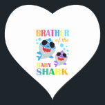 Sticker Cœur Brother Of The Baby Shark Birthday<br><div class="desc">Brother Of The Baby Shark Birthday</div>