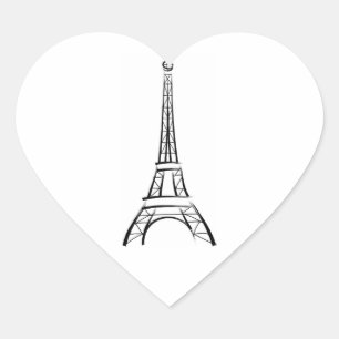Sticker Cœur Bruxelles Tour Eiffel Coeurs Mariages