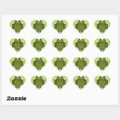 Sticker Cœur Bubbles Doodle Character pour le robot Android™ (Feuille)