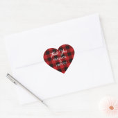 Sticker Cœur buffalo plaid rustique mariage d'hiver faveur (Enveloppe)