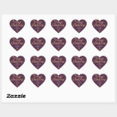 Sticker Cœur Buffle violet Plaid Neige Sparkly Joyeux Noël (Feuille)