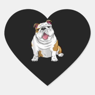 Sticker Cœur Bulldogs anglais Awesome Funny Bulldog Pups Chiens