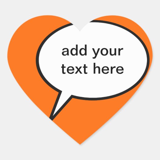 Sticker Cœur bulle de discours personnalisable (Devant)