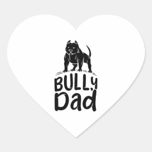 Sticker Cœur Bully Papa Fier Propriétaire Américain Bully