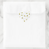 Sticker Cœur Bumblebee Flying Yellow Black Bumble Bee (Sac)