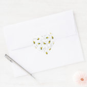 Sticker Cœur Bumblebee Flying Yellow Black Bumble Bee (Enveloppe)