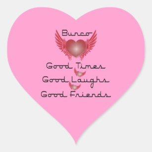 Sticker Cœur Bunco - bonnes périodes, rires, amis - rétro coeur