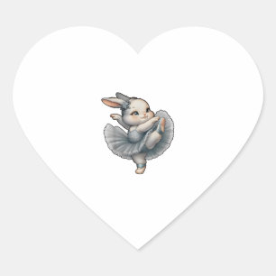 Sticker Cœur Bunny Ballet Ballerina Rabbit Ballet Bunny Danse T