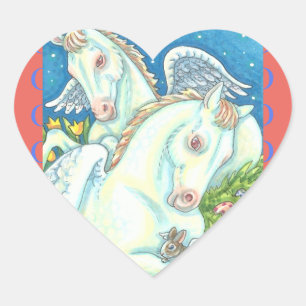 STICKER CŒUR BUNNY & COLT ANGELS, BÂTONS DE CHEVAL DE PÂQUES DE