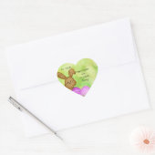 Sticker Coeur Bunny de Pâques personnalisé pour en (Enveloppe)
