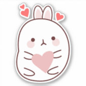 Sticker Coeur Bunny mignon (Devant)