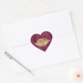 Sticker Cœur Burgundy Gold Kiss Lips (Enveloppe)