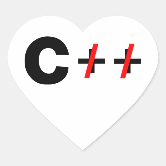 Sticker Cœur C, pas C++ (Devant)