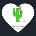 Sticker Cœur Cactus Christmas<br><div class="desc">Un imprimé festif et de vacances du SW!</div>
