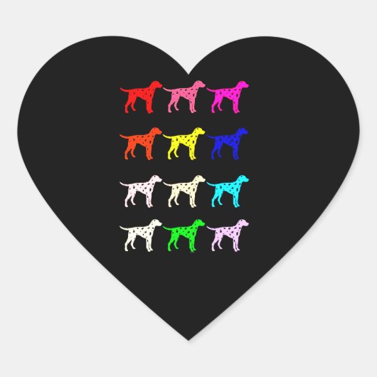 Sticker Cœur Cadeau dalmate | Dalmatie corlorée (Devant)
