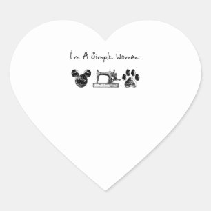 Sticker Cœur Cadeau de couture Je suis une femme simple cadea