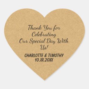 Sticker Cœur Cadeau de mariage personnalisé en forme de cœur