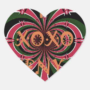 Sticker Cœur Cadeau de voyage kenyan - Conception de câblage et