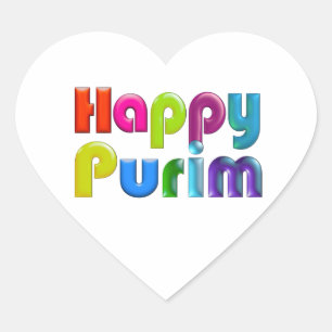 Sticker Cœur Cadeau génial HEUREUX de PURIM