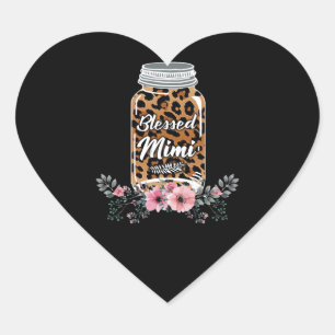 Sticker Cœur Cadeau Mimi Bienheureux Mimi Fleur Cadeau Mimi L