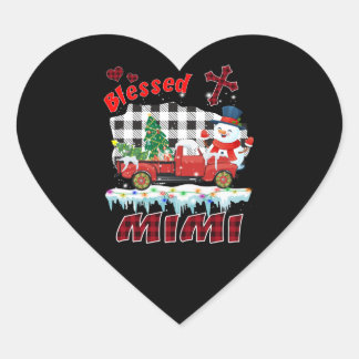Sticker Cœur Cadeau Mimi | Bienheureux Noël Mimi Snowman Lovely